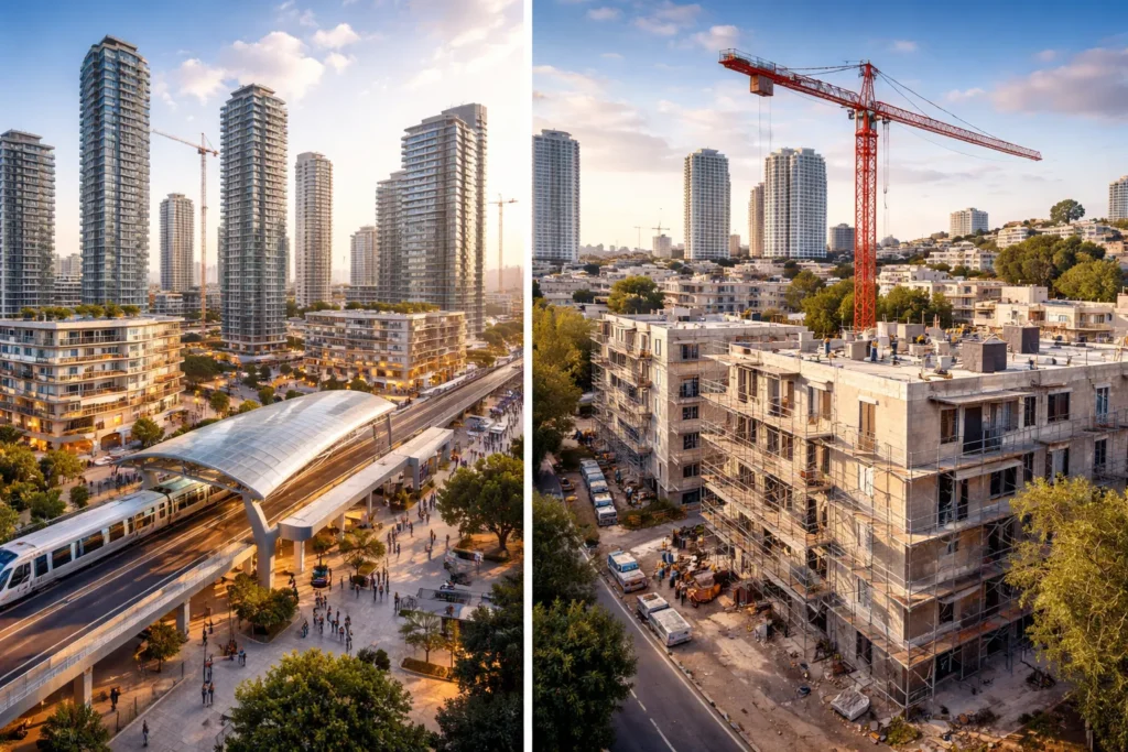 תמא 70 התחדשות עירונית בלוד רמלה עם בניה חדשה ושיפוץ מבנים