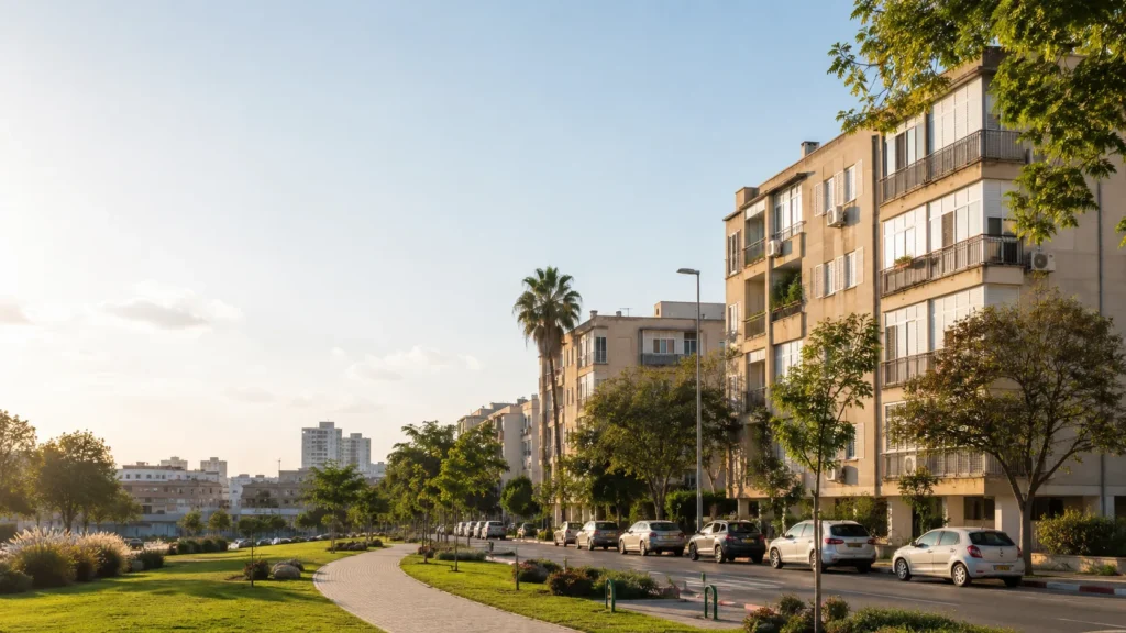 רחובות ומבני מגורים בשכונת שרת בלוד