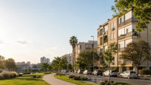 רחובות ומבני מגורים בשכונת שרת בלוד