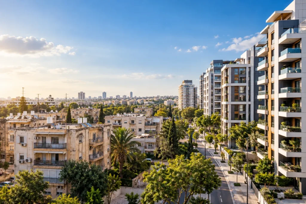 פינוי בינוי בלוד – בנייני מגורים ותיקים לצד פרויקט מגורים חדש בהתחדשות עירונית